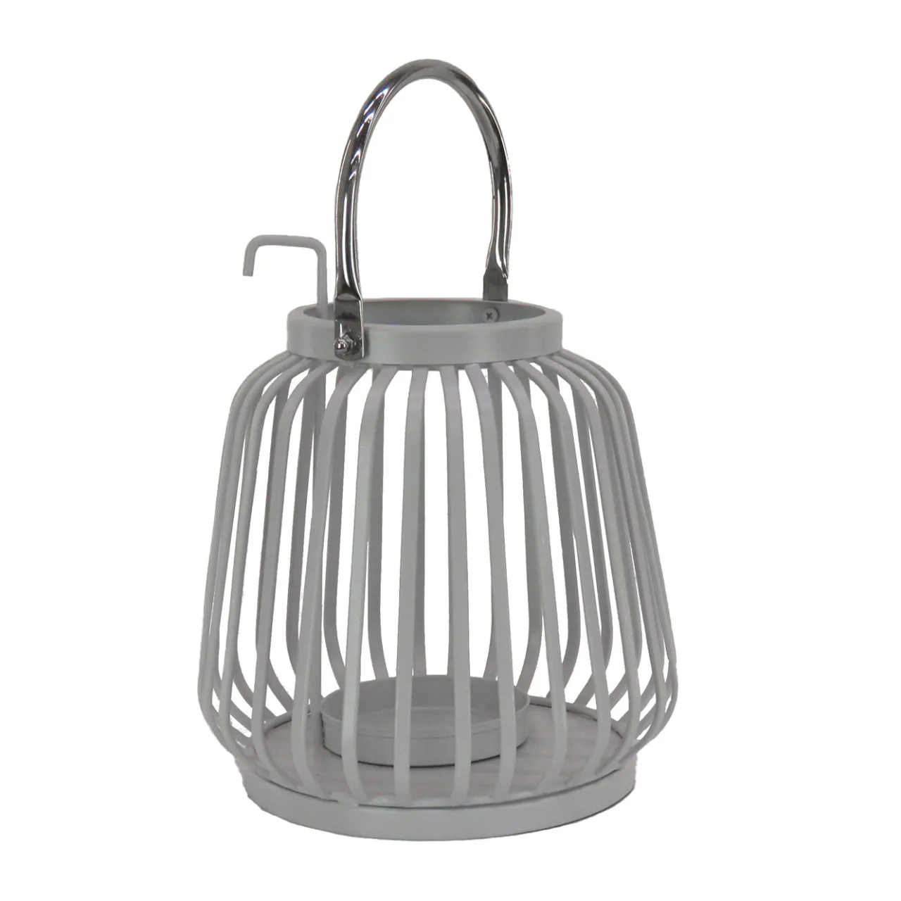 Online National Tree Company 11 in. Modern Design and Finish Glacier Gray Outdoor Lantern Candleholder