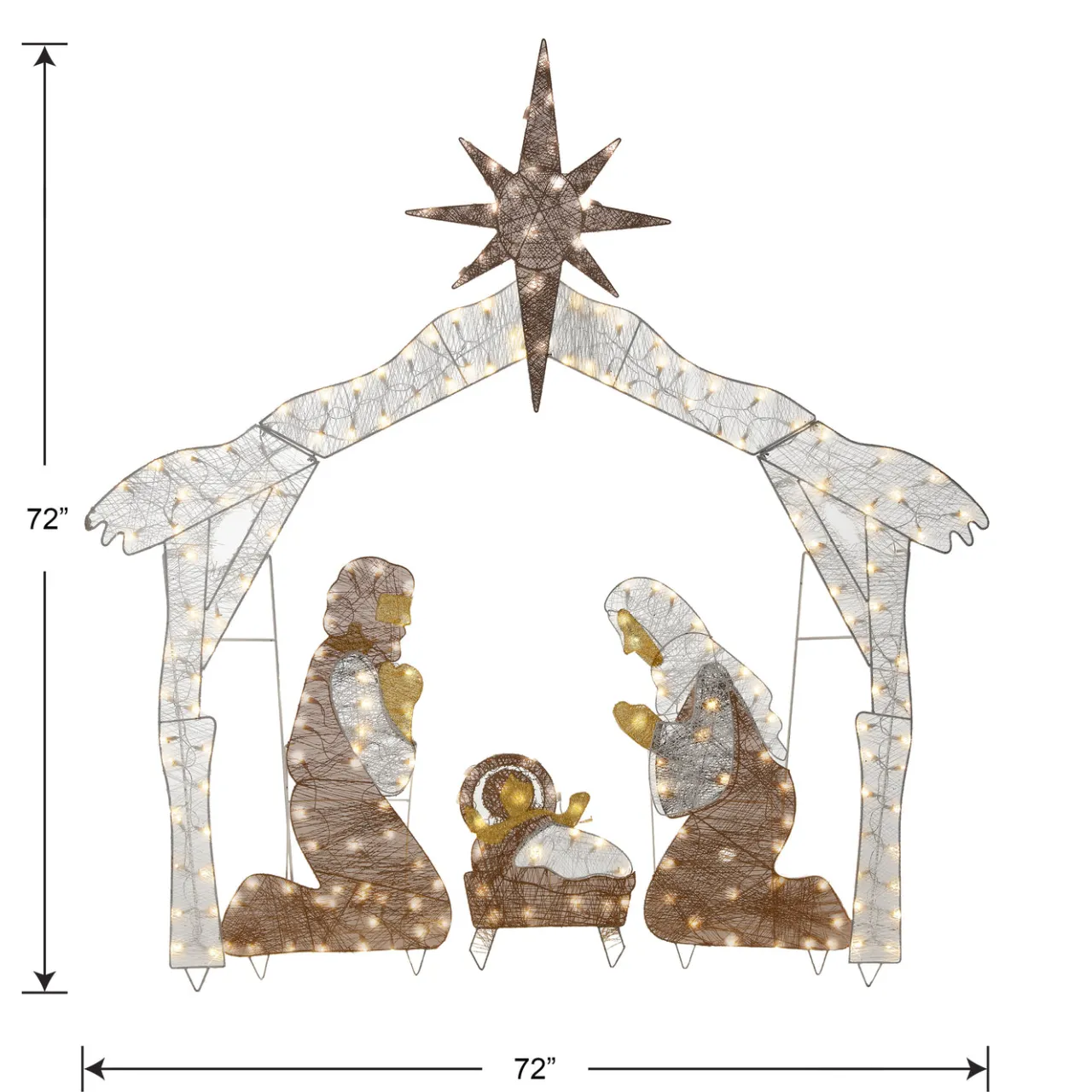 Sale National Tree Company 72 in. Nativity Scene with White LED Lights