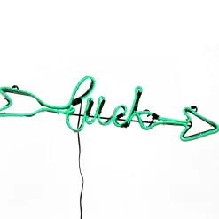 Outlet National Tree Company 20 in. Patrick's Day 2D Green Neon St "Luck" Sign Decoration with Lights