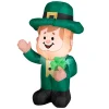 Clearance National Tree Company 42 in. Patrick's Day Waving Leprechaun Inflatable Decoration