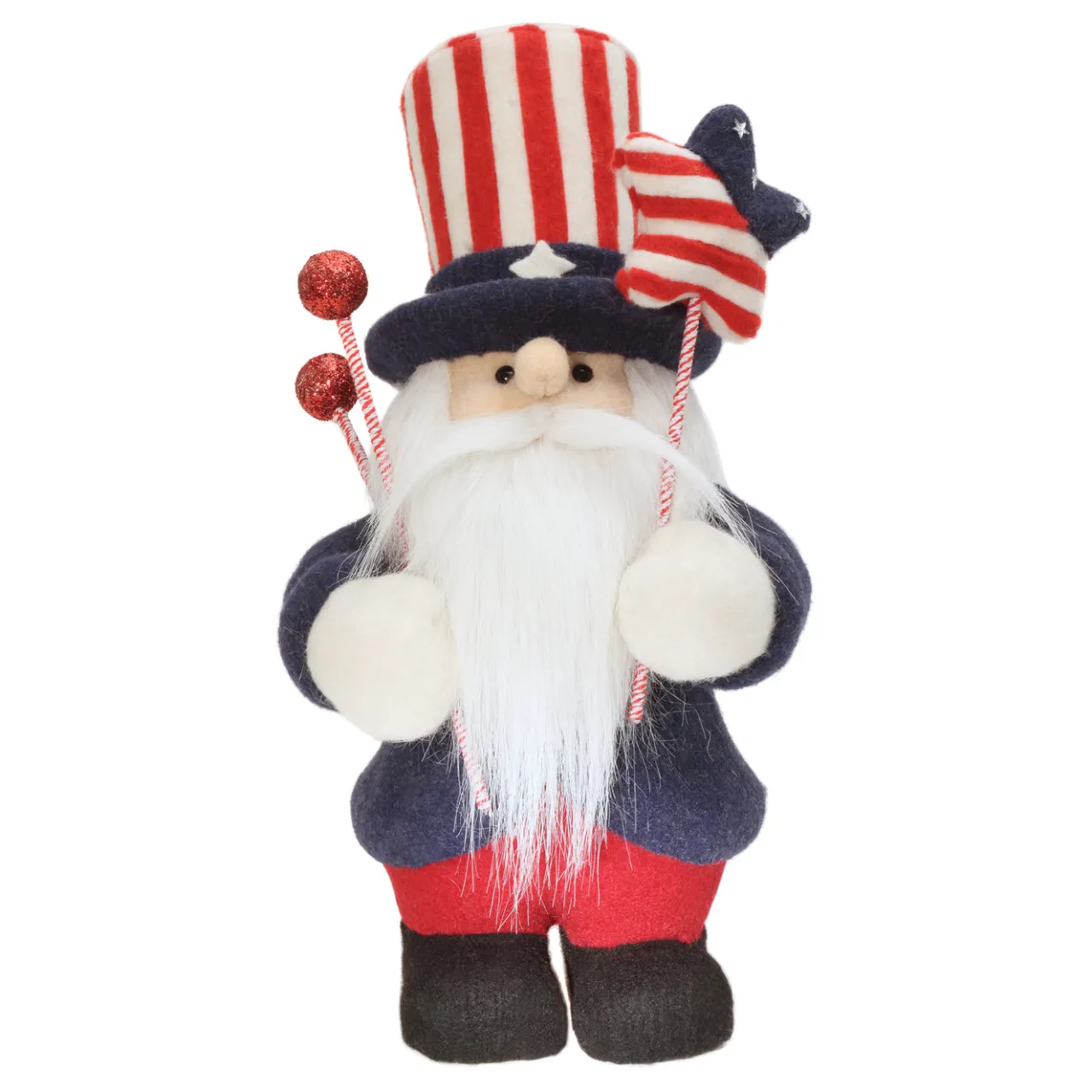 Outlet National Tree Company 18 in. Patriotic Gnome Decoration in Red, White and Blue Attire
