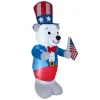Discount National Tree Company 48 in. Patriotic Inflatable Decoration, Blue White Bear wearing Red White and Blue Suit and Hat