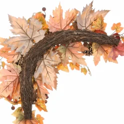 Discount National Tree Company 30 in. 2-Piece Fall Door Corners with Maple Leaves, Pine Cones, Pomegranates, Berry Clusters