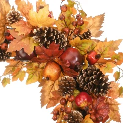 Discount National Tree Company 30 in. 2-Piece Fall Door Corners with Maple Leaves, Pine Cones, Pomegranates, Berry Clusters