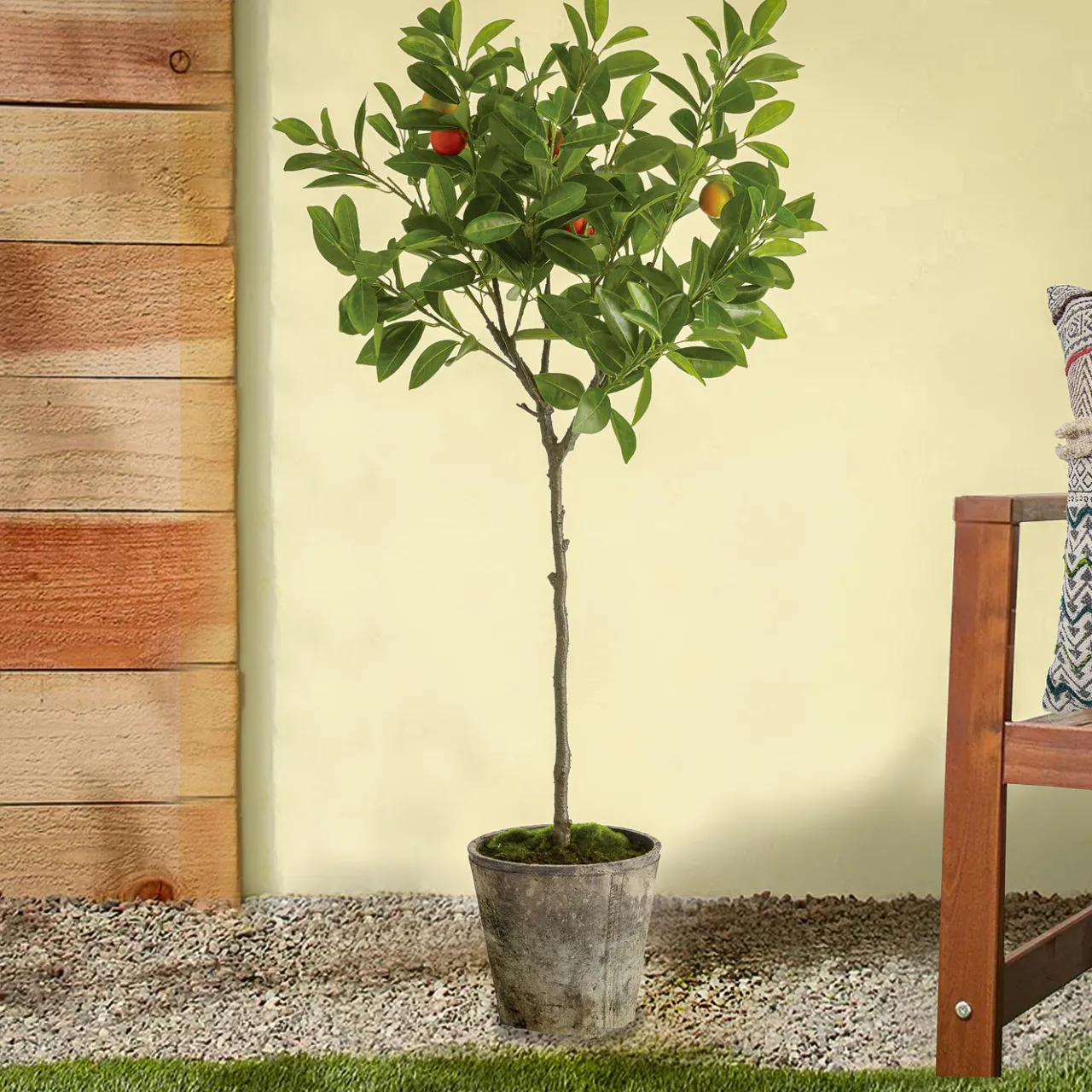 Online National Tree Company 41 in. Potted Orange Topiary Tree