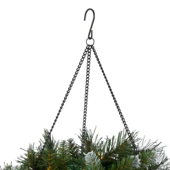 New National Tree Company 20 in. Pre-Lit Frosted Berry Hanging Basket with LED Lights