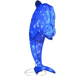 New National Tree Company 40 in. Pre-Lit Blue Dolphin Outdoor Decoration with LED Lights