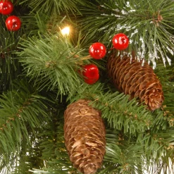 New National Tree Company 36 in. Pre-Lit Crestwood Spruce Wreath with Clear Lights