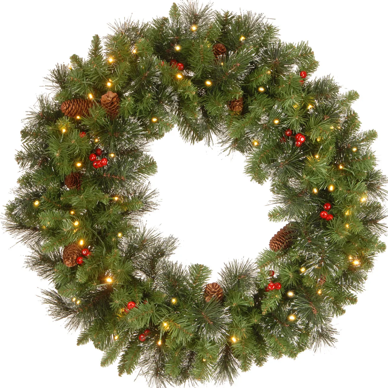 Sale National Tree Company 30 in. Pre-Lit Crestwood Spruce Wreath with Twinkly LED Lights