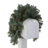 New National Tree Company 36 in. Pre-Lit Frosted Arctic Spruce Mailbox Swag with LED Lights