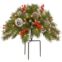 Sale National Tree Company 18 in. Pre-Lit Frosted Berry Urn Filler with LED Lights