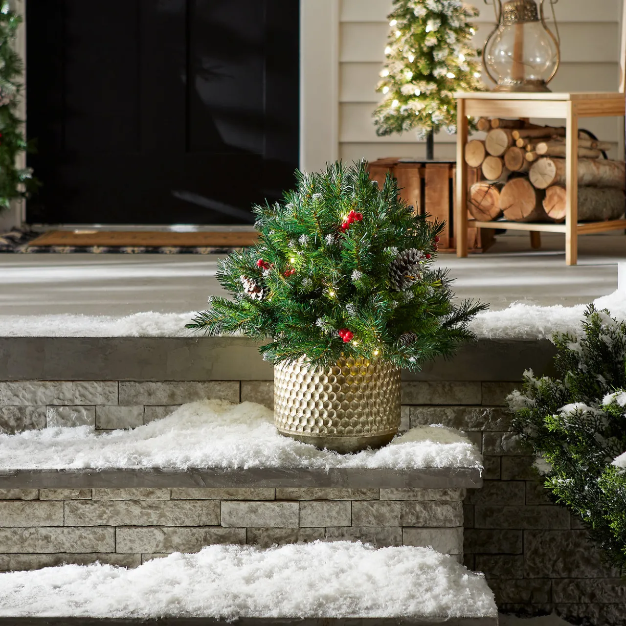 Sale National Tree Company 18 in. Pre-Lit Frosted Berry Urn Filler with LED Lights
