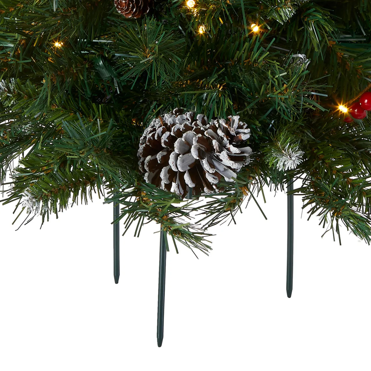 Sale National Tree Company 18 in. Pre-Lit Frosted Berry Urn Filler with LED Lights