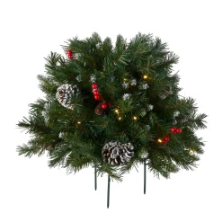 Sale National Tree Company 18 in. Pre-Lit Frosted Berry Urn Filler with LED Lights