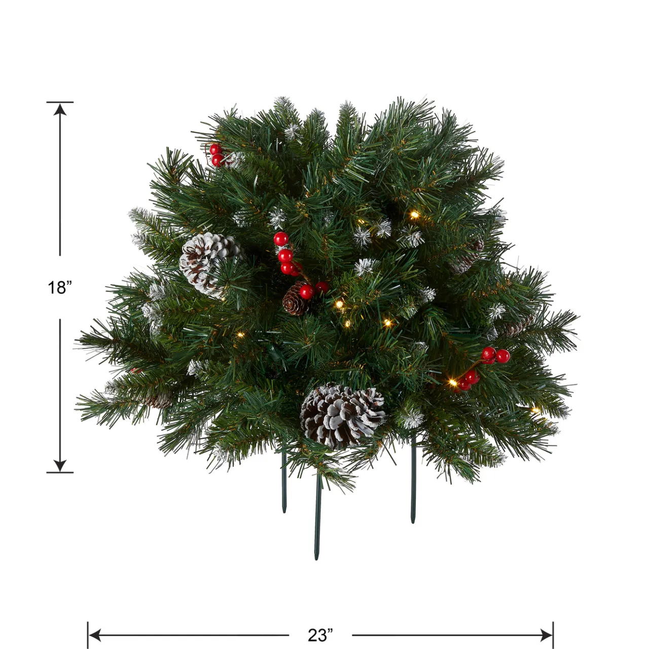 Sale National Tree Company 18 in. Pre-Lit Frosted Berry Urn Filler with LED Lights