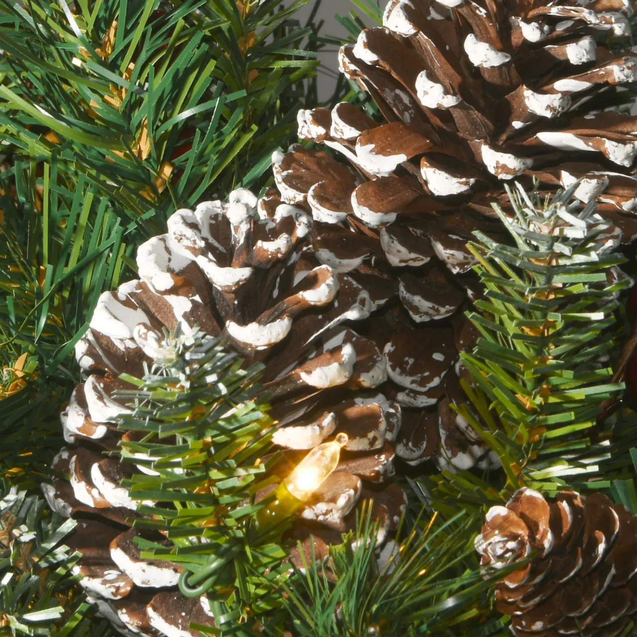 Online National Tree Company 24 in. Pre-Lit Frosted Berry Wreath with Clear Lights, Plug-In