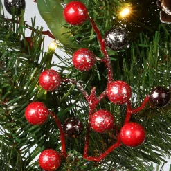 National Tree Company 30 in. Pre-Lit Frosted Pine Berry Wreath with LED Lights