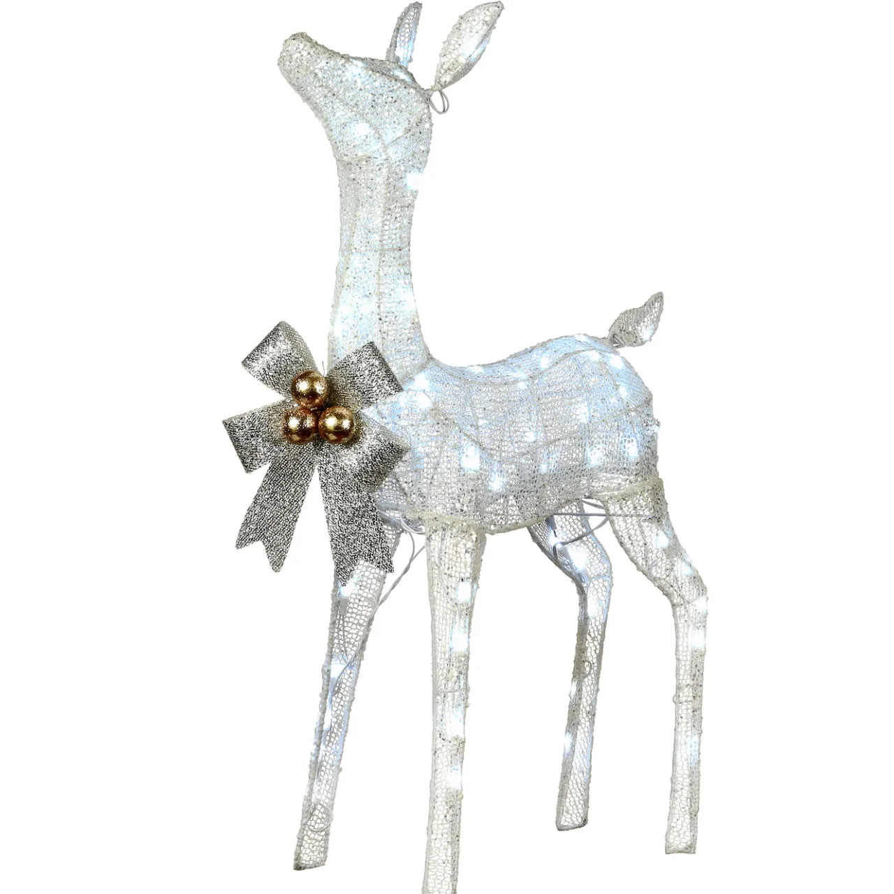 Best National Tree Company 36 in. Pre-Lit Glittered Fawn