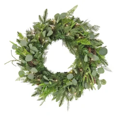 Best National Tree Company 28 in. Pre-Lit HGTV Home Collection Frosted Wreath with LED Lights