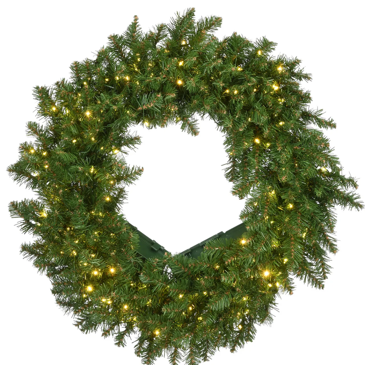 Best National Tree Company 24 in. Pre-Lit Kingswood Fir Wreath with Dual Color Infinity Lights