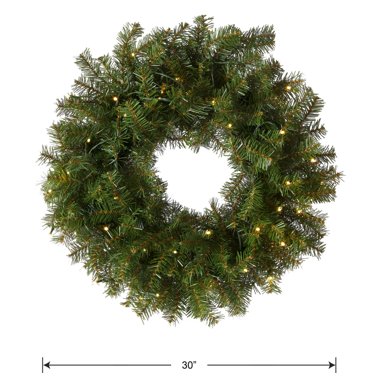 Best National Tree Company 30 in. Pre-Lit Norwood Fir Wreath with LED Lights