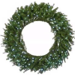 New National Tree Company 48 in. Pre-Lit Norwood Fir Wreath with Multicolor Lights