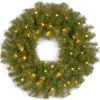 Clearance National Tree Company 30 in. Pre-Lit Norwood Fir Wreath with Twinkly LED Lights