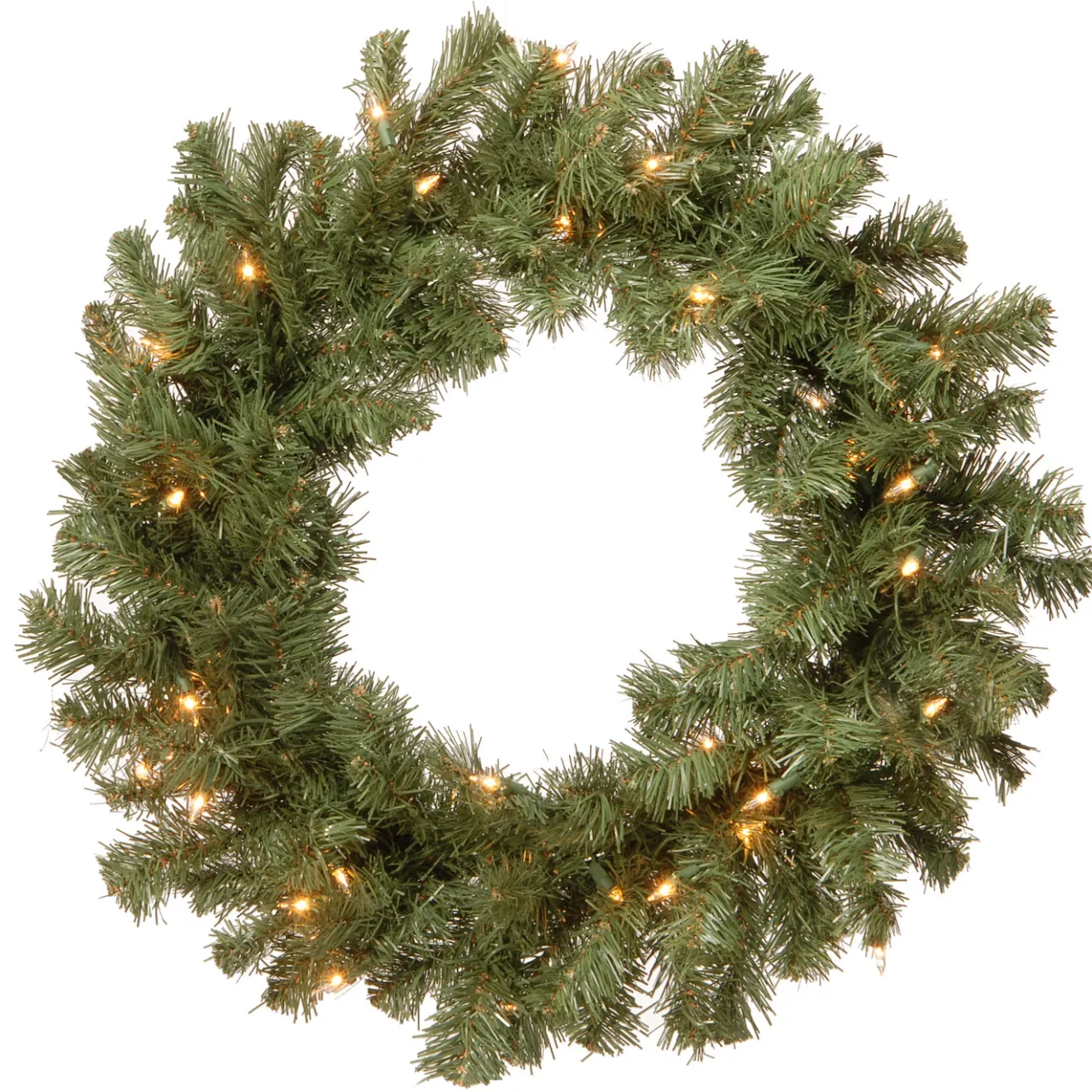 National Tree Company 24 in. Pre-Lit Promotional Fir Wreath with Clear Lights