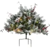 Best National Tree Company 22 in. Pre-Lit Snowy Bedford Urn Filler with LED Lights