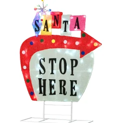 Discount National Tree Company 50 in. Pre-Lit Vintage Vegas Santa Sign