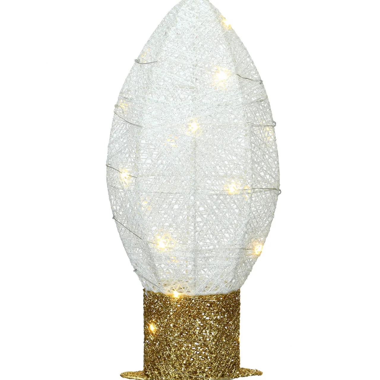 Best National Tree Company 20 in. Pre-Lit White Christmas Light Bulb Decoration