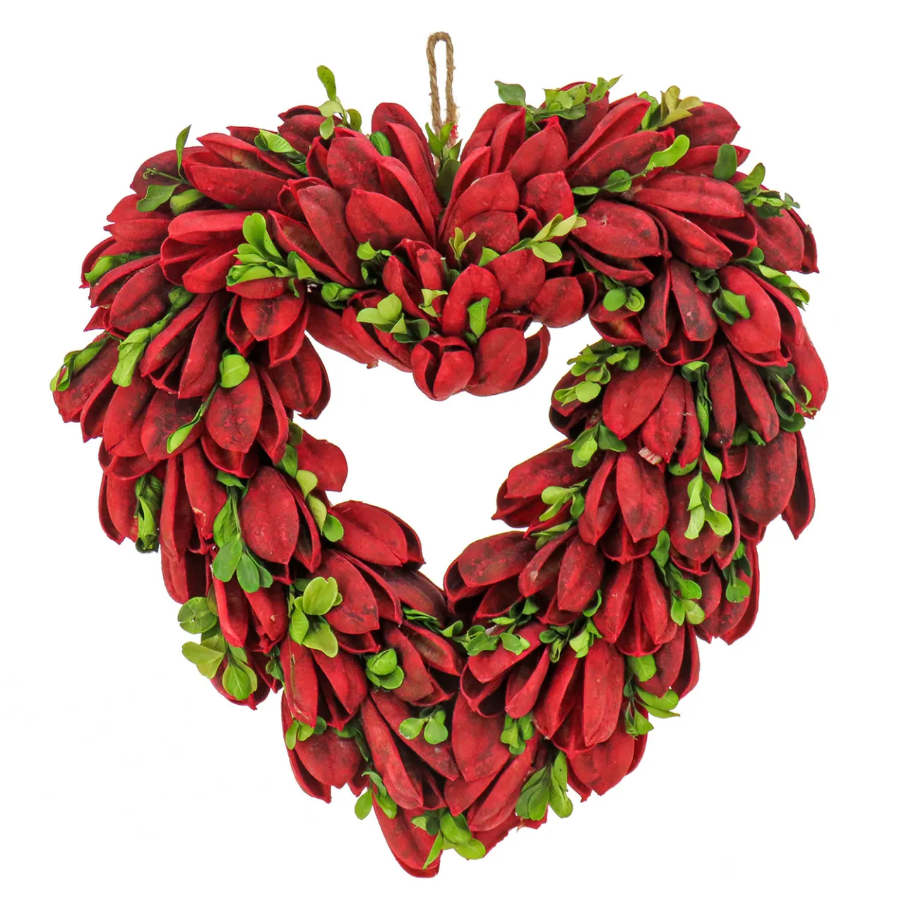 Sale National Tree Company 12 in. Red Petals and Leaves Floral Valentine’s Heart