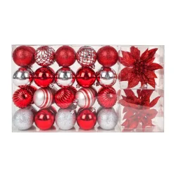 Discount National Tree Company 10 in. Red Xmas Ball Set, Shatterproof