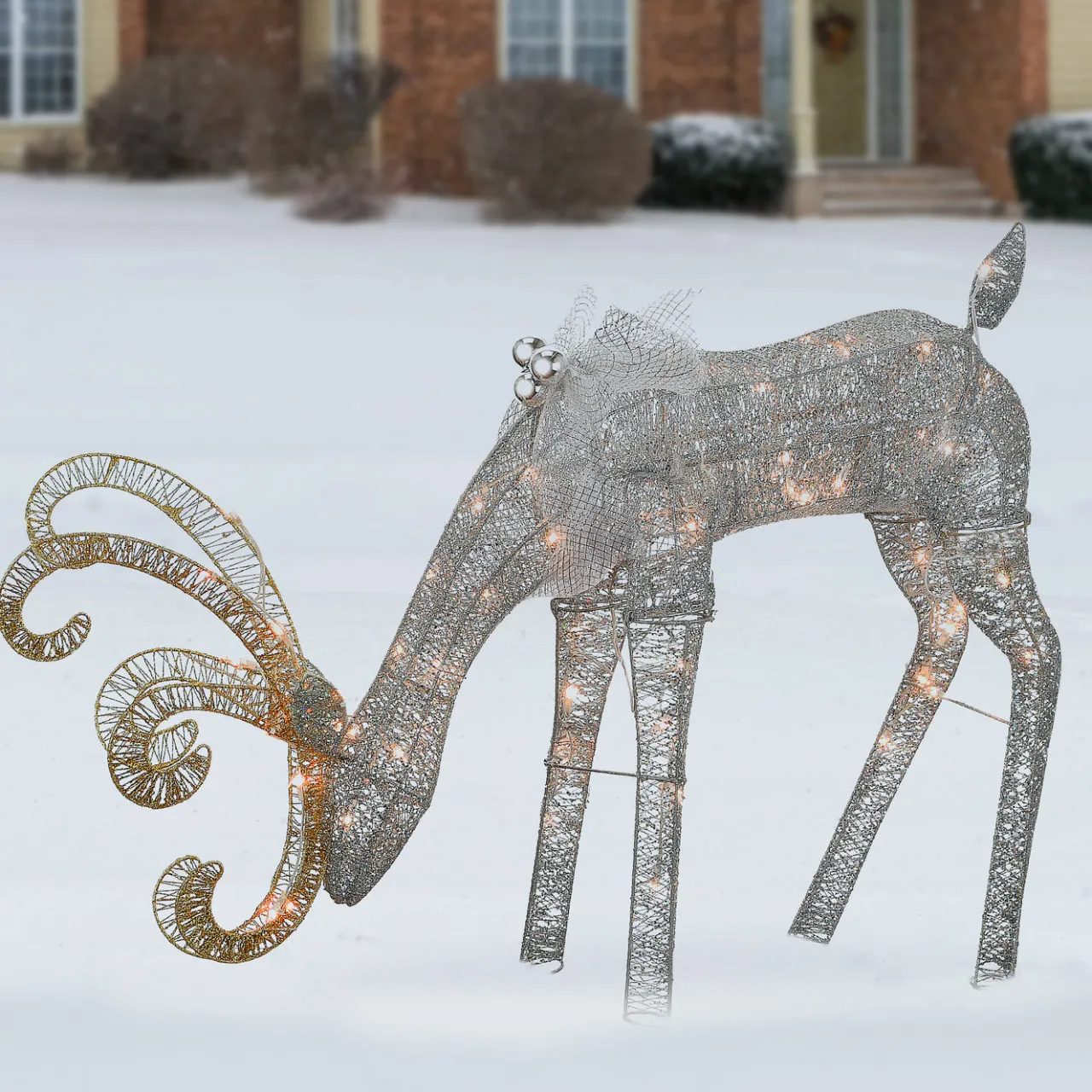 Best National Tree Company 28 in. Reindeer Decoration with LED Lights