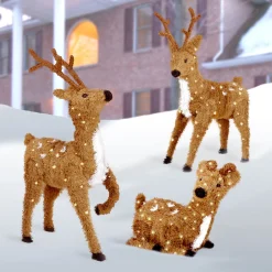 National Tree Company 24 in. Resting Reindeer with Clear Lights