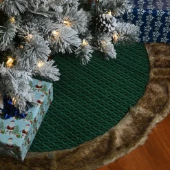 Clearance National Tree Company 48 in. Rural Homestead Collection Quilted Tree Skirt