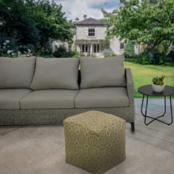 New National Tree Company 16 in. Sand Hand Woven Pouf Ottoman
