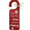 Sale National Tree Company 12 in. Santa's Key Doorknob Christmas Sign, Red with White Lettering and Decorative Ornate Key, Snowflakes