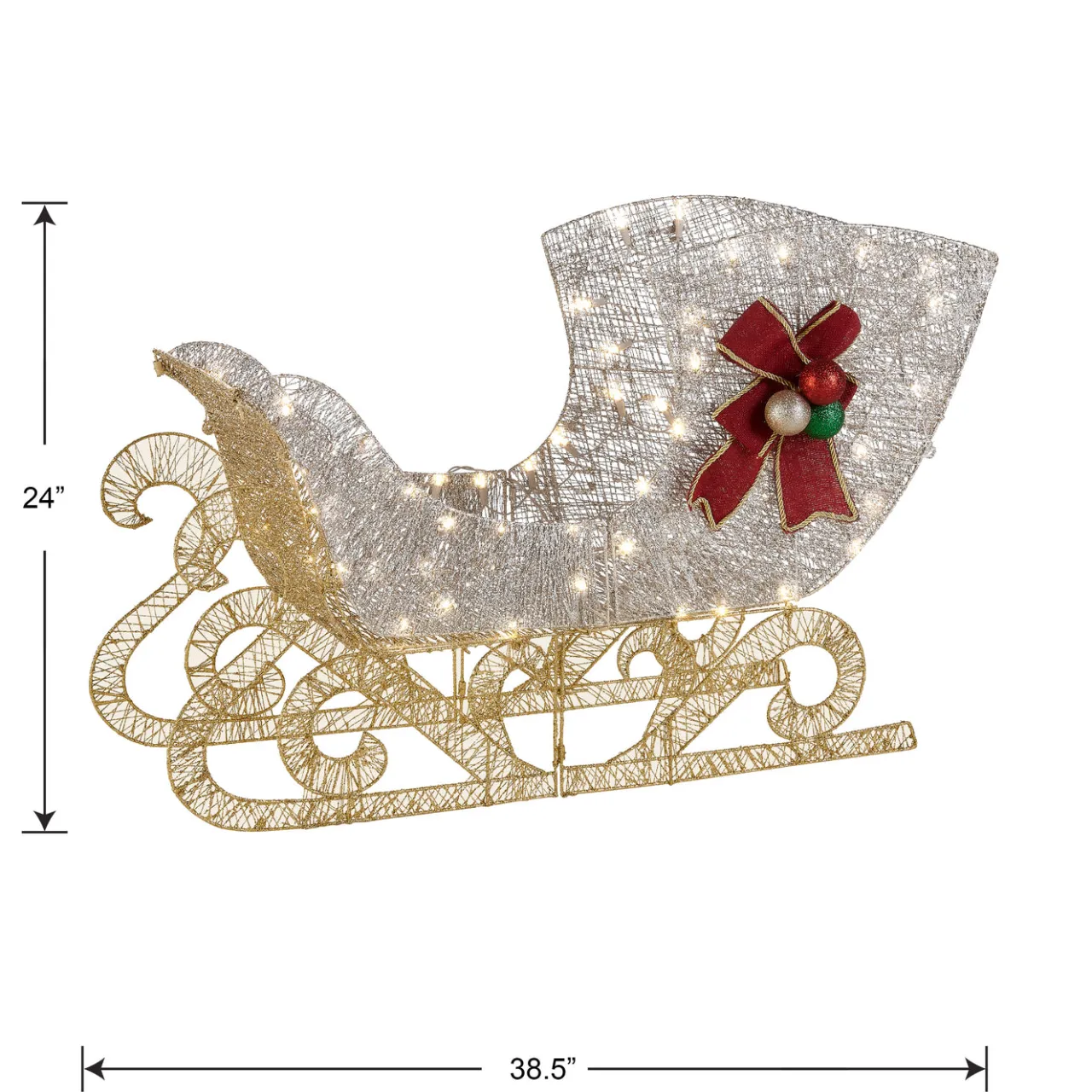 Sale National Tree Company 38 in. Santas Sleigh with LED Lights