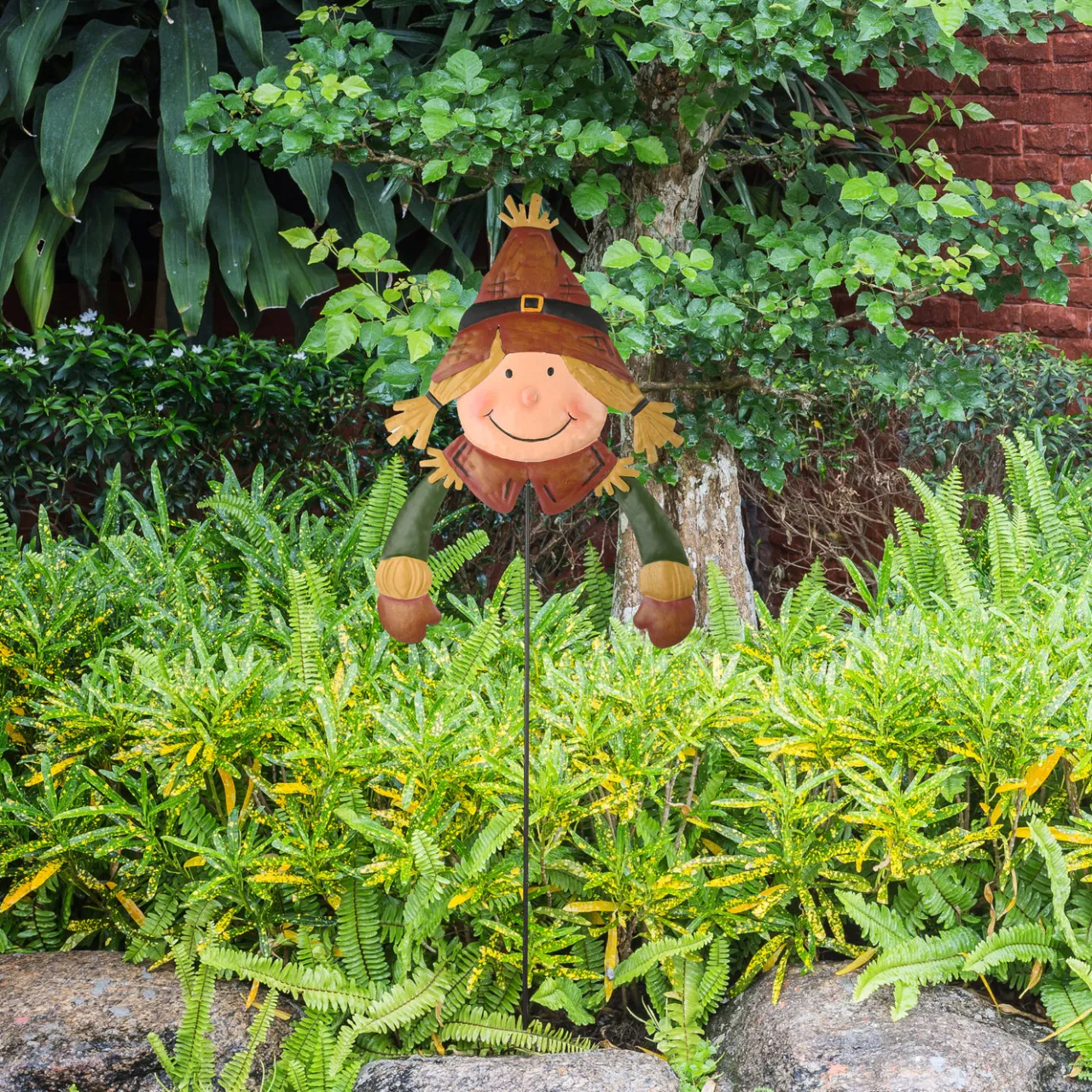 Sale National Tree Company 26 in. Scarecrow Girl Garden Stake Outdoor Fall Decoration