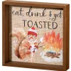 Outlet National Tree Company 8 in. Shadow Box with Cute Squirrel Hanging Wall Art Fall Decoration