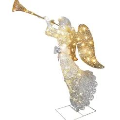 Sale National Tree Company 48 in. Silver Angel Decor with White LED Lights