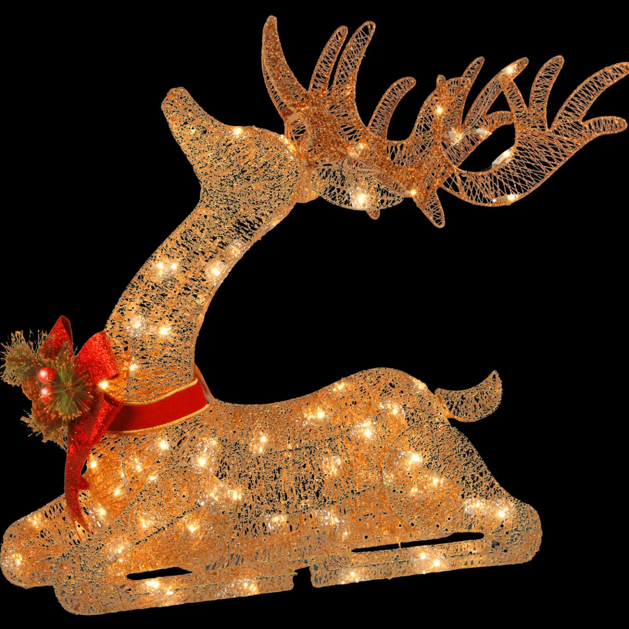 Discount National Tree Company 31 in. Sisal Splendor Champagne Lying Deer