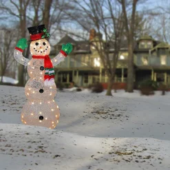 Best National Tree Company 48 in. Snowman Decoration with Clear Lights