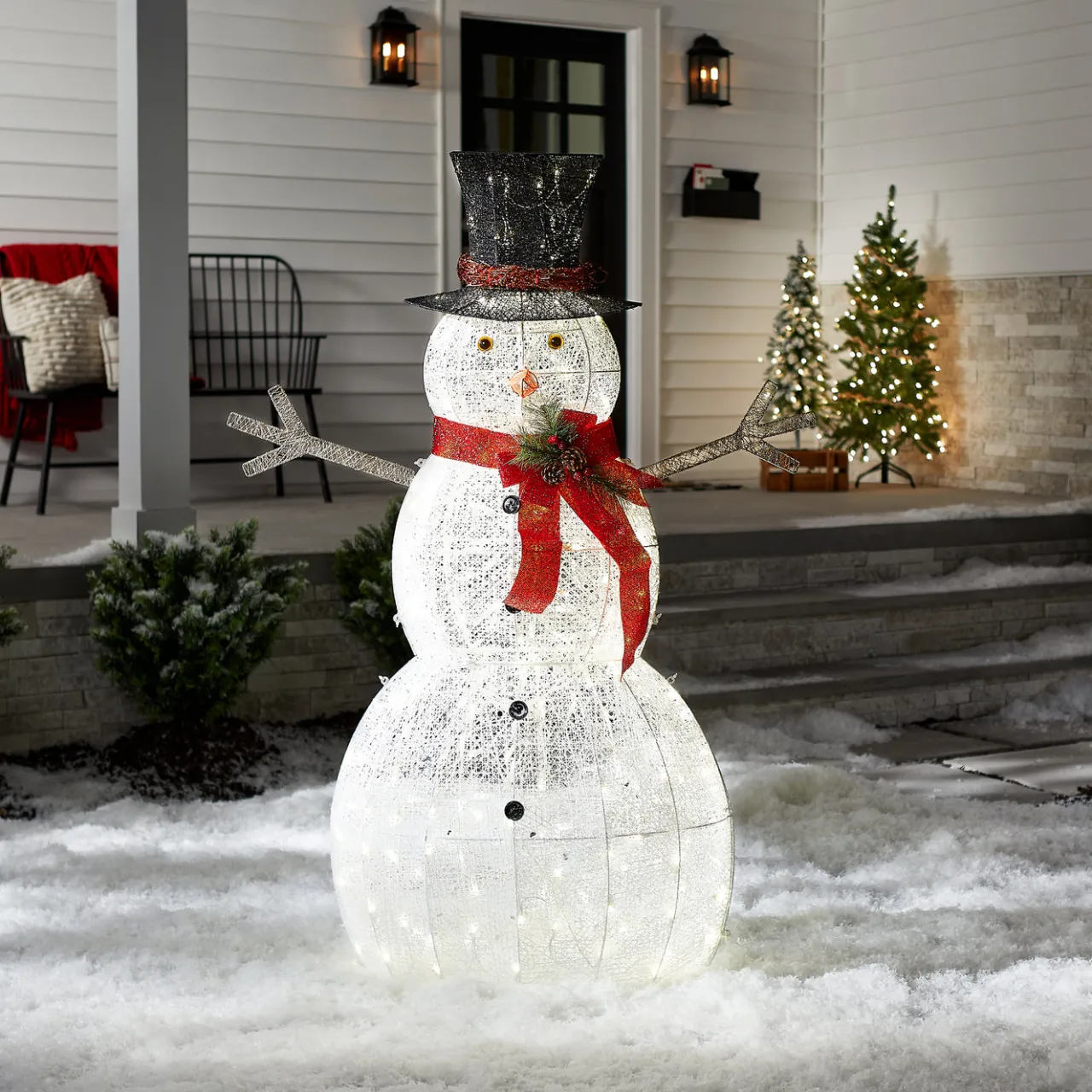 New National Tree Company 60 in. Snowman Decoration with Warm White LED Lights