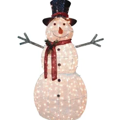 New National Tree Company 60 in. Snowman Decoration with Warm White LED Lights