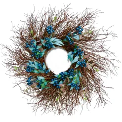 Sale National Tree Company 24 in. Spring Blueberry Twig Wreath