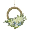 Outlet National Tree Company 20 in. Spring Hoop Wreath with Dahlia, Peony, and Hydrangea Blooms