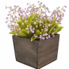 Clearance National Tree Company 10 in. Spring Mauve Lily-of-the-Valley Flowers in Wood Box