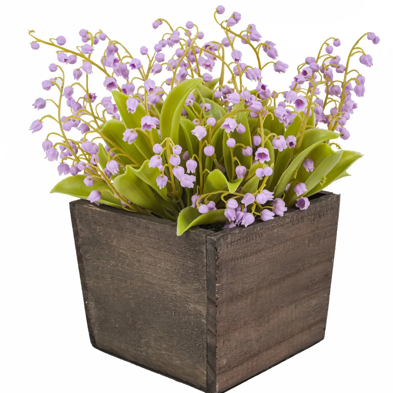 Clearance National Tree Company 10 in. Spring Mauve Lily-of-the-Valley Flowers in Wood Box